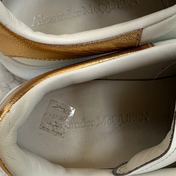 Alexander McQueen Women's Sneakers in White and Gold - Picture 7 of 14